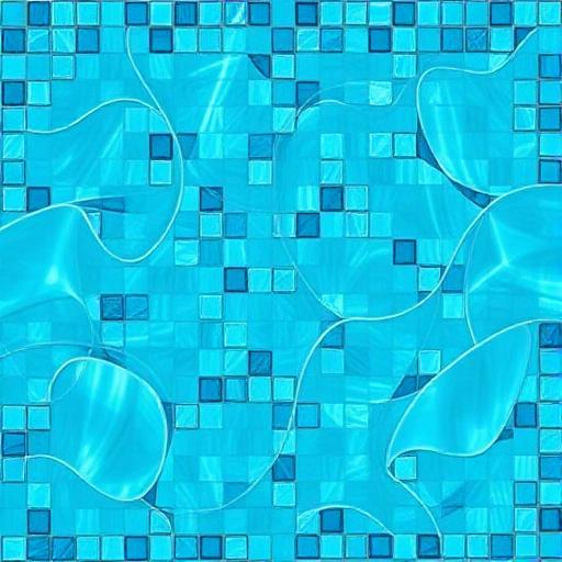 Turquoise Wave pool waterline mosaic tile swatch